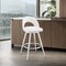 Armen Living Lottech Swivel Counter Stool in Brushed Stainless Steel with White Faux Leather 840254335370 - alternate 10